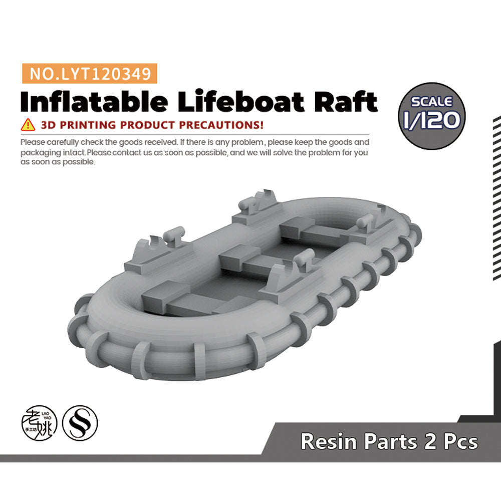 Yao's Studio LYT349 Inflatable Lifeboat Raft HO/OO/Z/N/TT Railroad Miniature Accessory Display Props — scale model kit