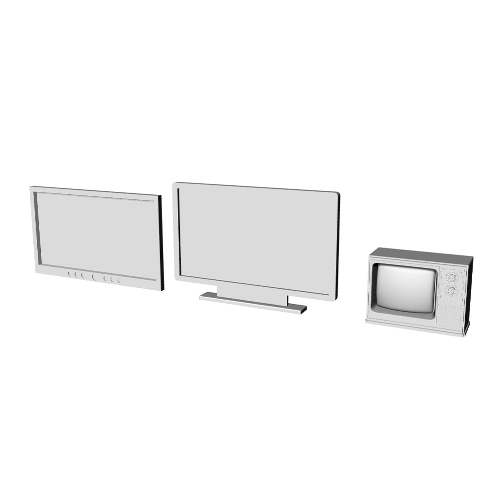 Yao's Studio LYT078  Miniature Factory Building Military Car Railroad Track Accessory Props Diorama Scenery Miniature Modern Wall Mounted LCD TV  old-type Television TV Secondary image