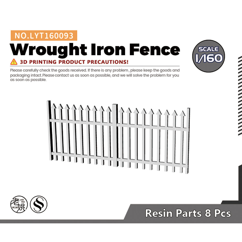 Yao's Studio LYT093 Wrought Iron Fence Diecast toys car diorams — scale model kit