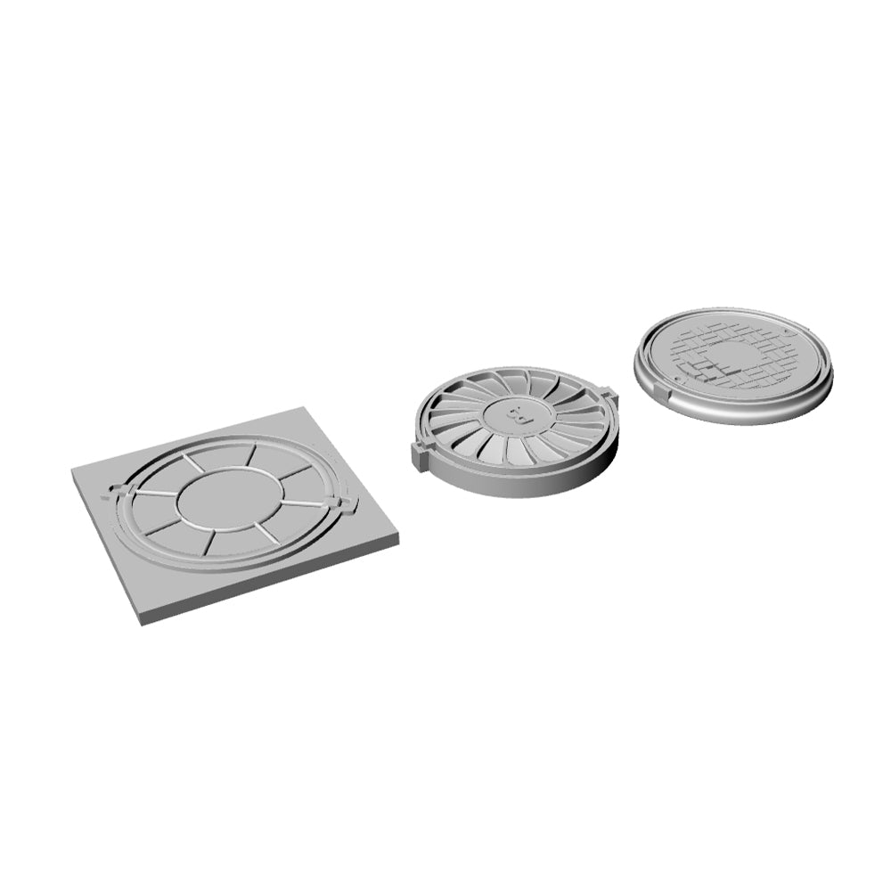 Yao's Studio LYT172 Manhole Cover HO/OO/Z/N/TT Railroad Miniature Accessory Display Props — detail view 2