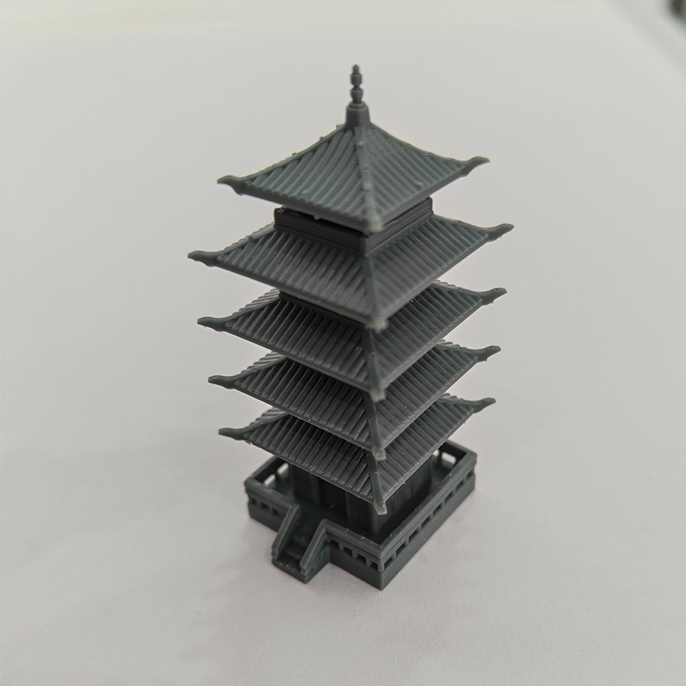 Yao's Studio LYT312 Chinese Ancient Five-Story Pagoda HO/OO/Z/N/TT Railroad Miniature Accessory Display Props — detail view 3