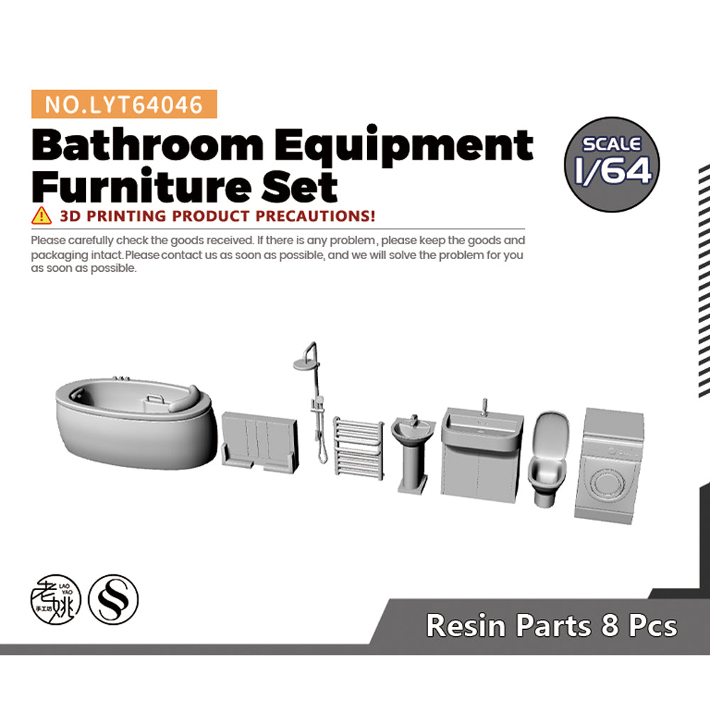 Yao's Studio LYT046 Bathroom Equipment Furniture Set Diecast toys car diorams — scale model kit