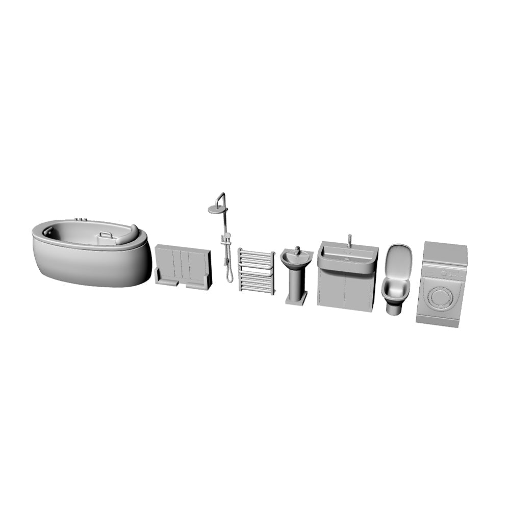 Yao's Studio LYT046 Bathroom Equipment Furniture Set Diecast toys car diorams — detail view 2