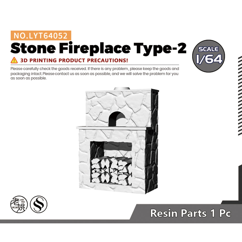 Yao's Studio LYT052 Stone Fireplace Type-2 Diecast toys car diorams — scale model kit