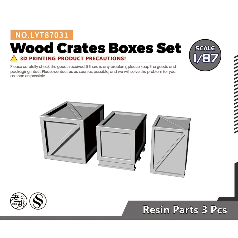 Yao's Studio LYT031 Wood Crates Boxes Set Military Base Miniature Accessory Props — scale model kit