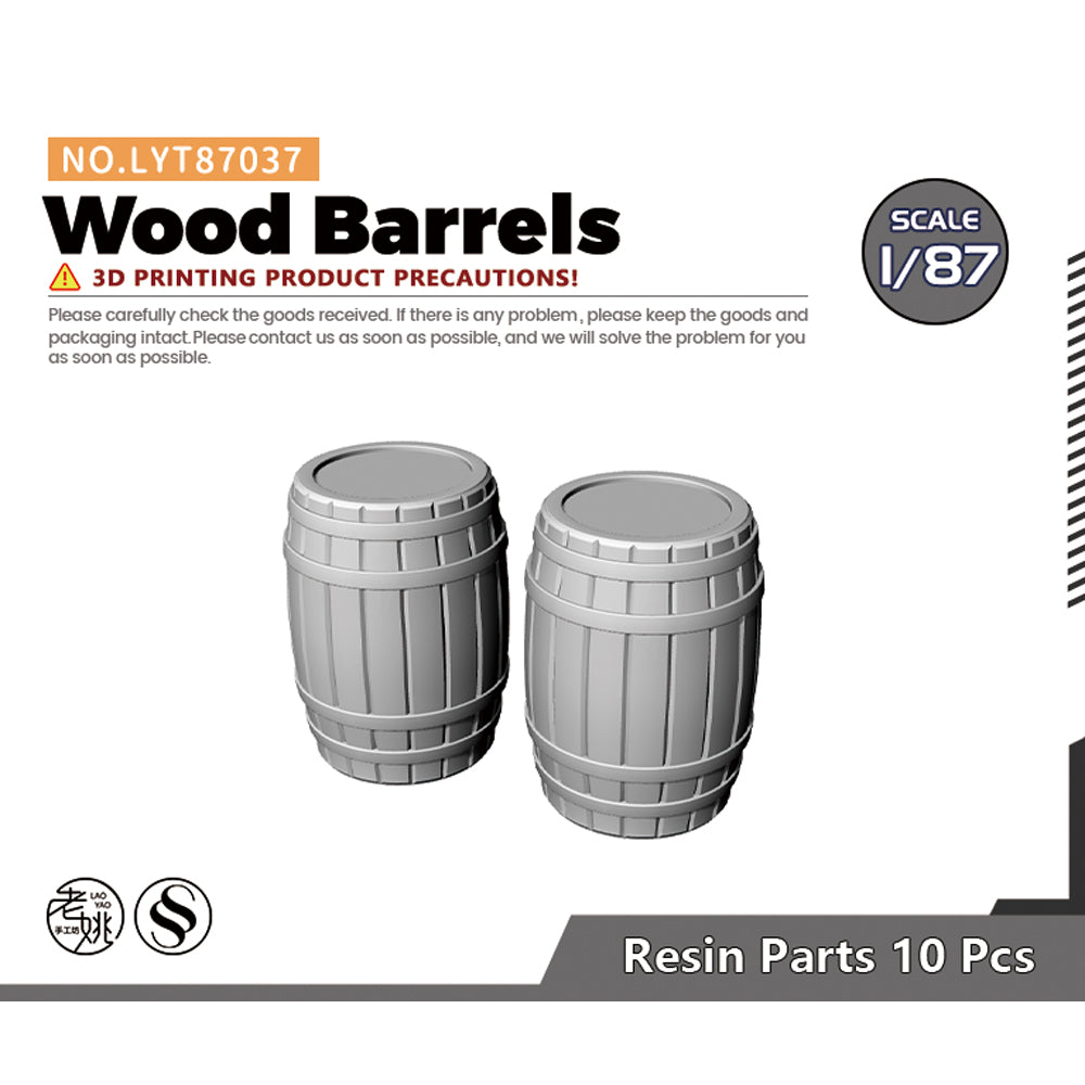 Yao's Studio LYT037 Wood Barrels Diecast toys car diorams Main image