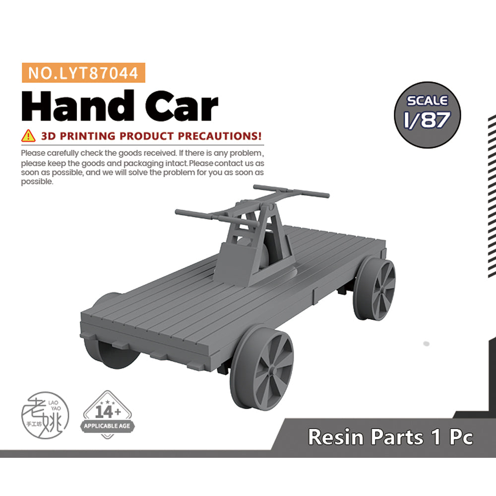 Yao's Studio LYT044 Hand Car HO/OO/Z/N/TT Railroad Warehouse Dock Transportation Miniature Military Car Main image