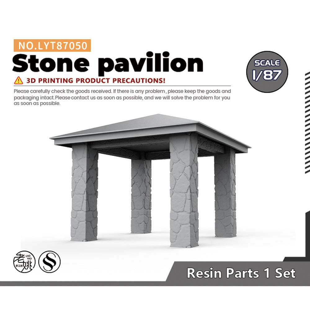 Yao's Studio LYT050 Stone Pavilion HO/OO/Z/N/TT Railroad Miniature Accessory Display Props Main image