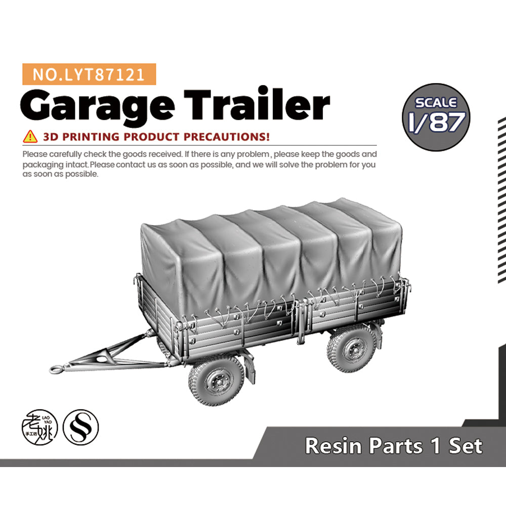 Yao's Studio LYT121 Garage Trailer HO/OO/Z/N/TT Railroad Warehouse Dock Transportation Miniature Military Car Main image