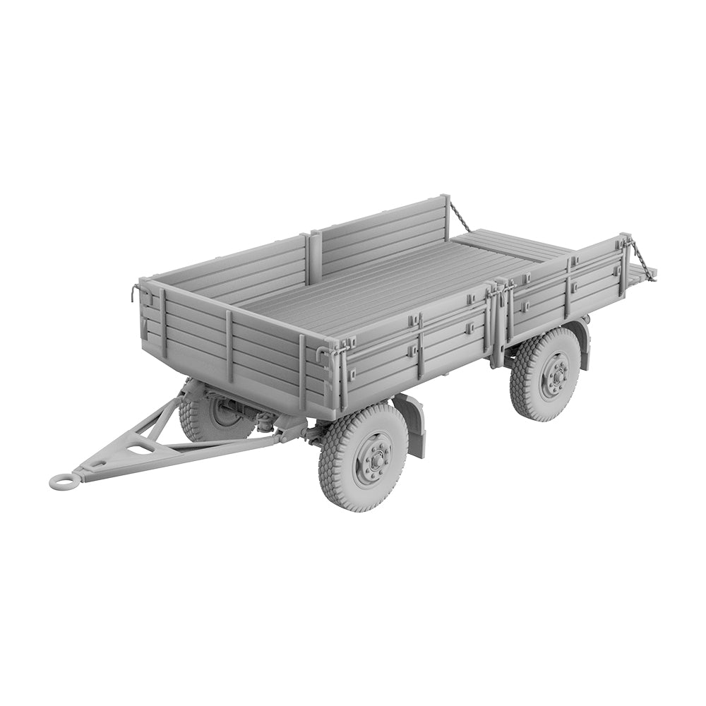 Yao's Studio LYT124 Flatbed Trailer Short HO/OO/Z/N/TT Railroad Warehouse Dock Transportation Miniature Military Car Secondary image