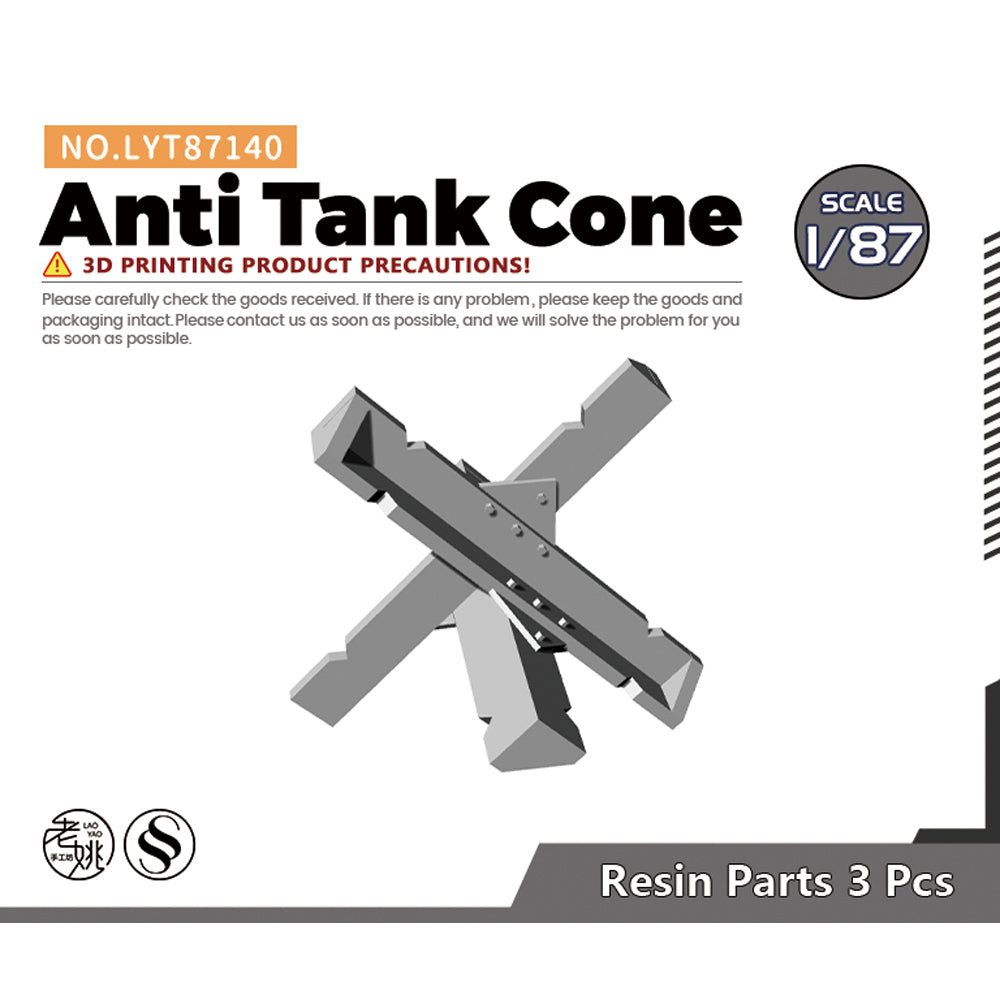 Yao's Studio LYT140 Anti Tank Cone HO/OO/Z/N/TT Railroad Miniature Accessory Display Props — scale model kit
