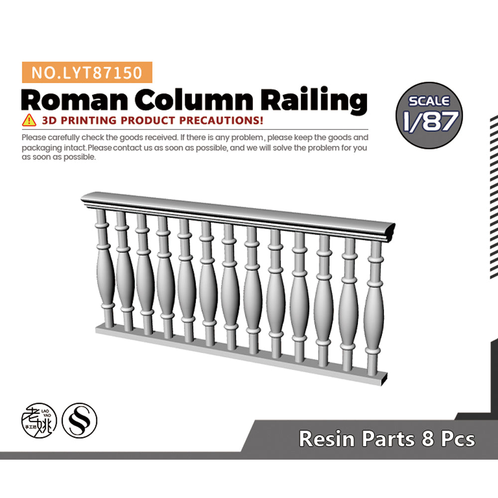 Yao's Studio LYT150 Roman Column Railing HO/OO/Z/N/TT Railroad Miniature Accessory Display Props Main image