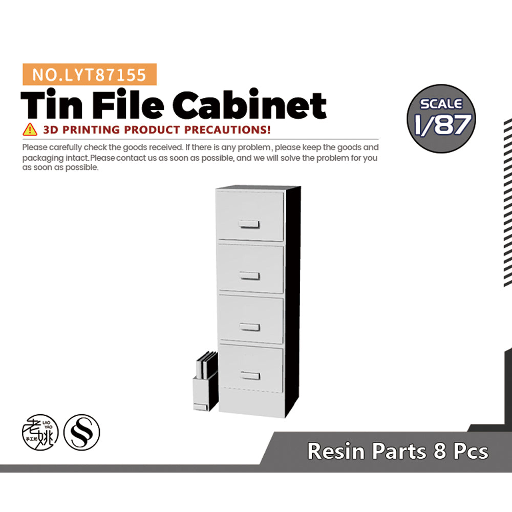 Yao's Studio LYT155 Tin File Cabinet HO/OO/Z/N/TT Railroad Miniature Accessory Display Props Main image