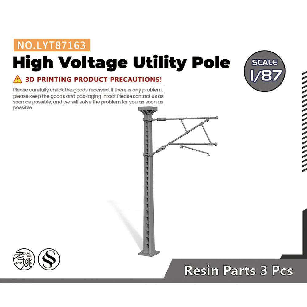 Yao's Studio LYT163 High Voltage Utility Pole HO/OO/Z/N/TT Railroad Miniature Accessory Display Props Main image