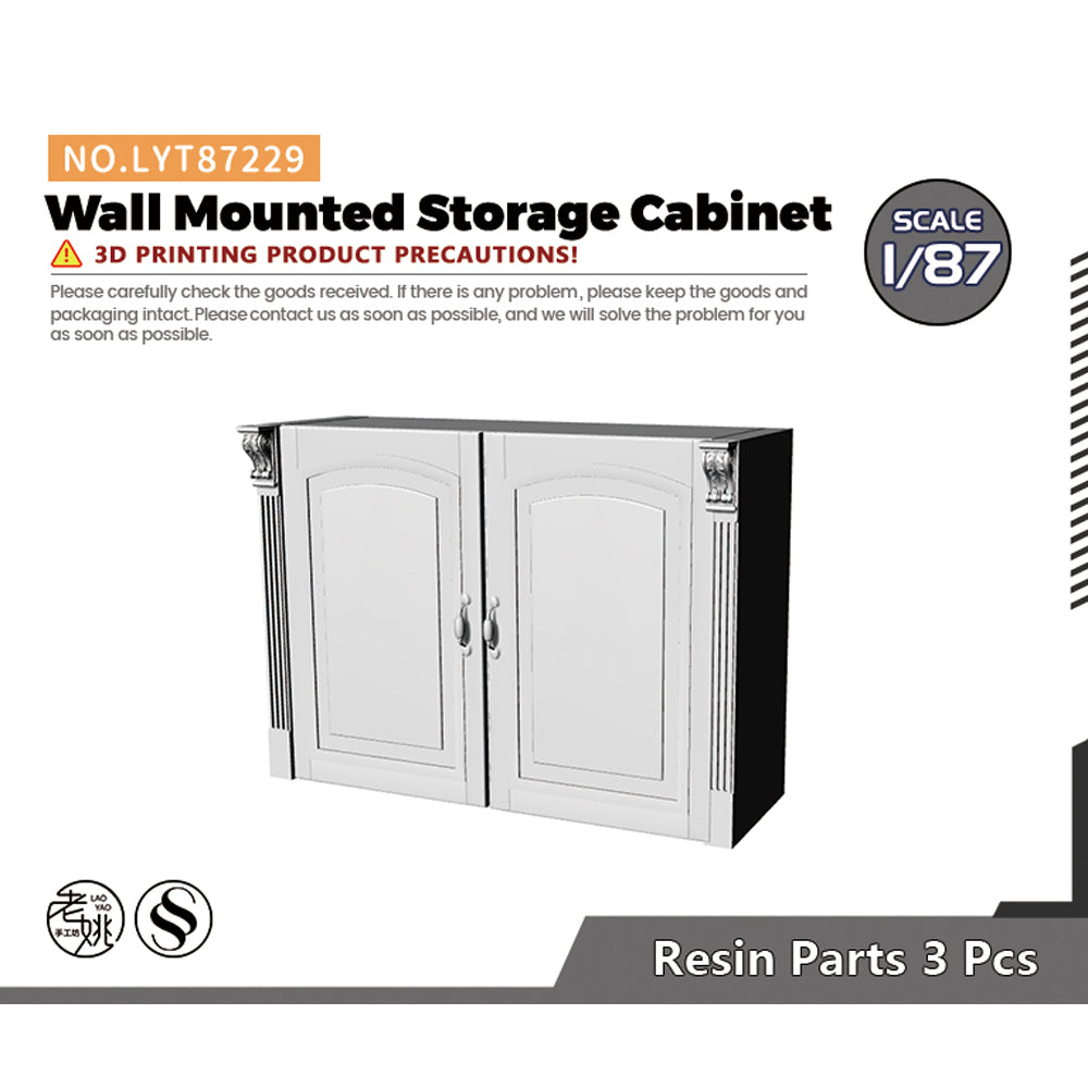 Yao's Studio LYT229 Wall Mounted Storage Cabinet HO/OO/Z/N/TT Railroad Miniature Accessory Display Props