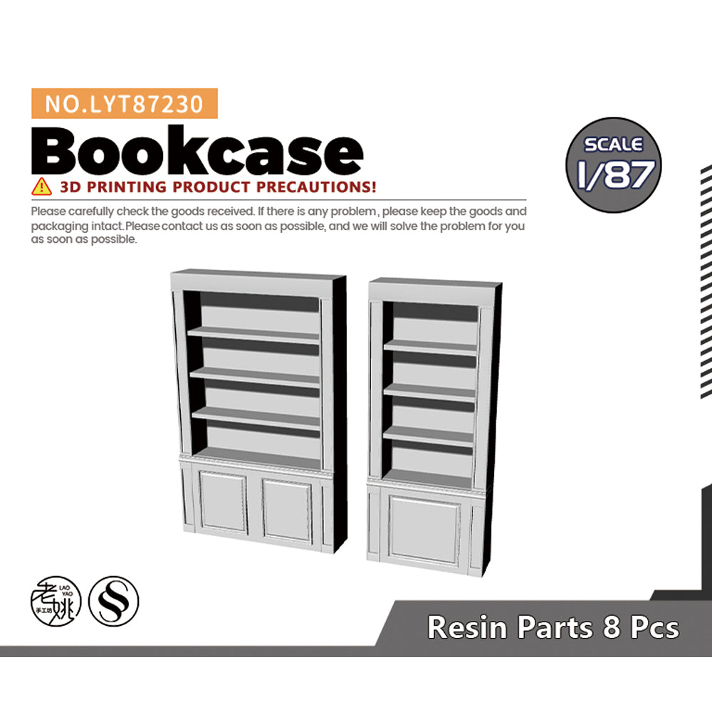 Yao's Studio LYT230 Bookcase HO/OO/Z/N/TT Railroad Miniature Accessory Display Props Main image