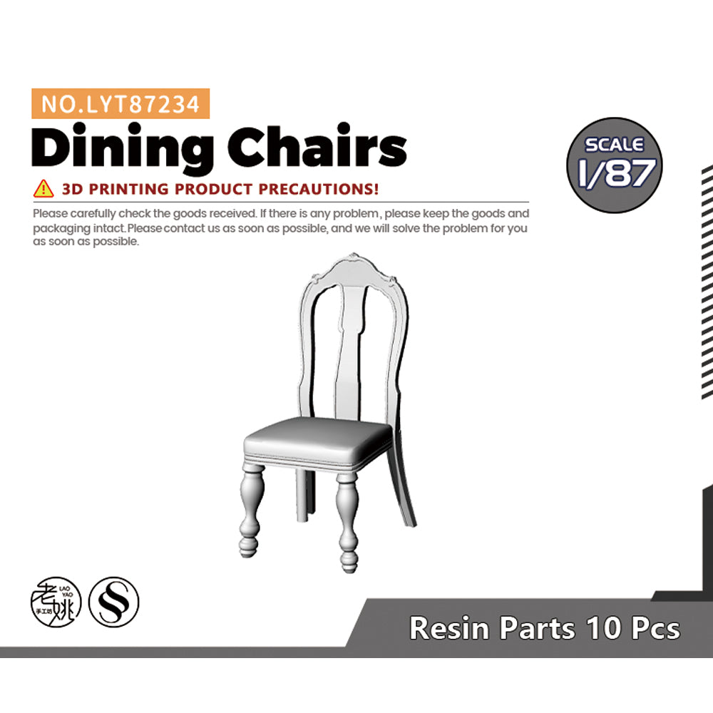 Yao's Studio LYT234 Dining Chairs HO/OO/Z/N/TT Railroad Miniature Accessory Display Props Main image