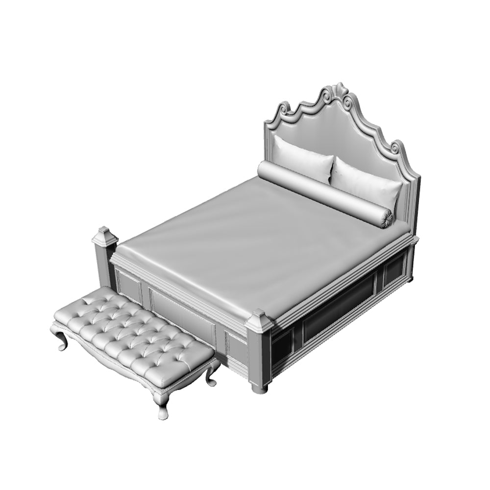 Yao's Studio LYT237 Double Bed HO/OO/Z/N/TT Railroad Miniature Accessory Display Props Secondary image