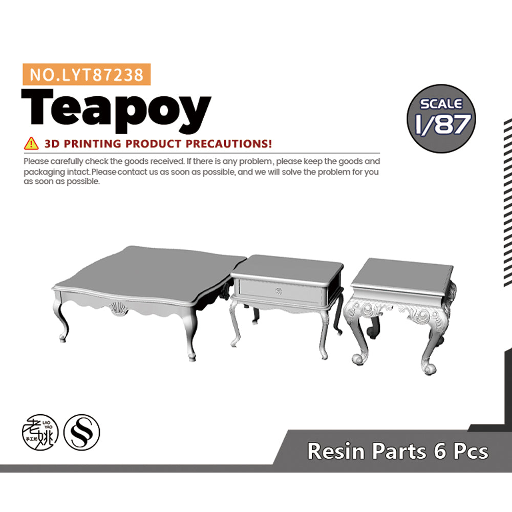 Yao's Studio LYT238 Teapoy HO/OO/Z/N/TT Railroad Miniature Accessory Display Props — scale model kit