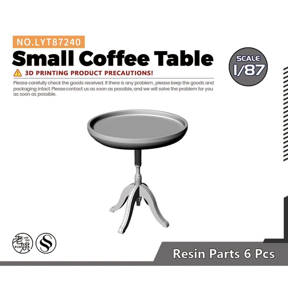 Yao's Studio LYT240 Small Coffee Table HO/OO/Z/N/TT Railroad Miniature Accessory Display Props — scale model kit