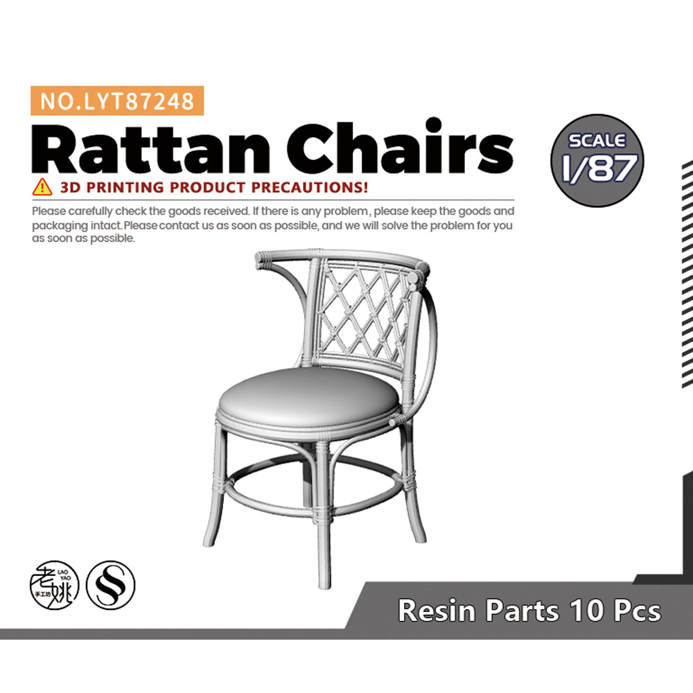Yao's Studio LYT248 Rattan Chairs HO/OO/Z/N/TT Railroad Miniature Accessory Display Props Main image