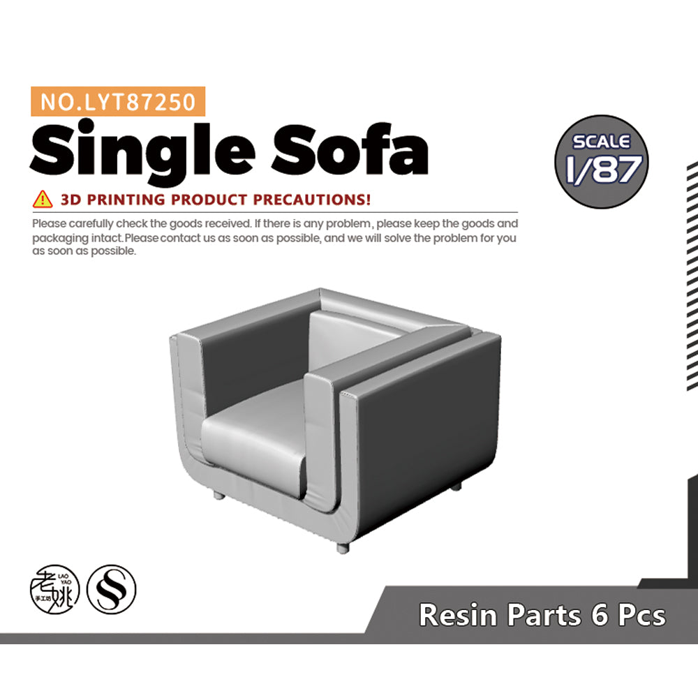Yao's Studio LYT250 Single Sofa-1 HO/OO/Z/N/TT Railroad Miniature Accessory Display Props Main image