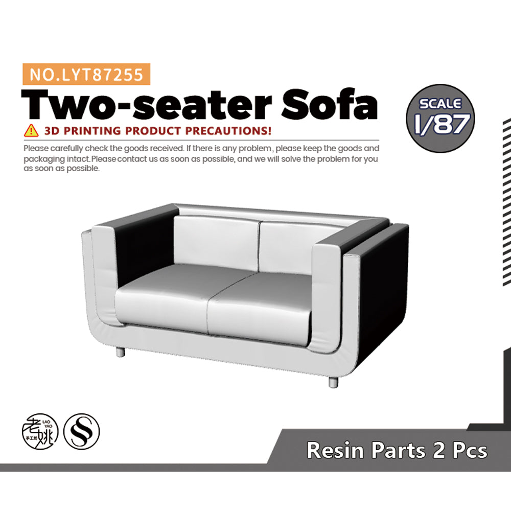 Yao's Studio LYT255 2 Seater Sofa-2 HO/OO/Z/N/TT Railroad Miniature Accessory Display Props Main image