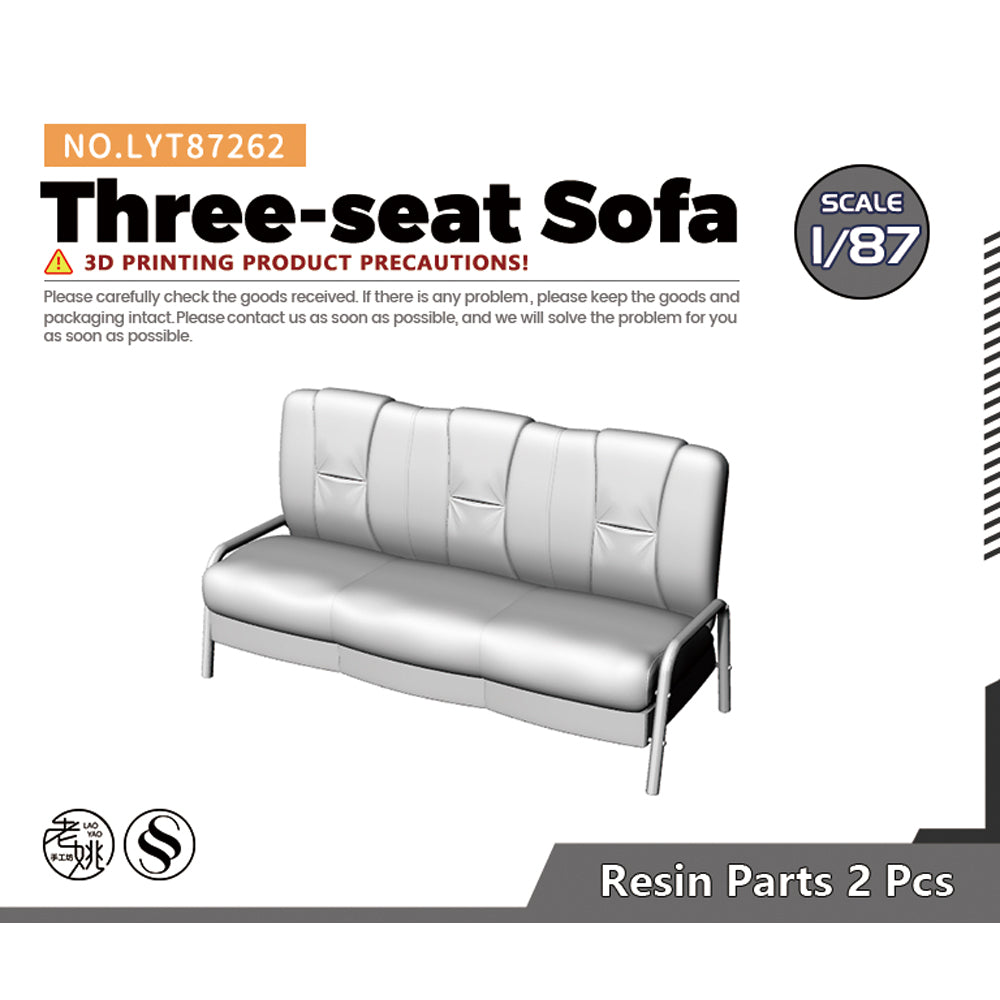 Yao's Studio LYT262 3-Seat Sofa HO/OO/Z/N/TT Railroad Miniature Accessory Display Props Main image