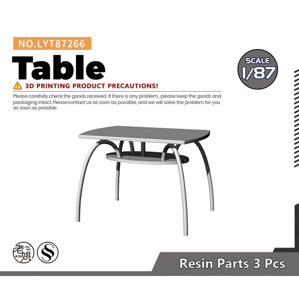 Yao's Studio LYT266 Table HO/OO/Z/N/TT Railroad Miniature Accessory Display Props — scale model kit