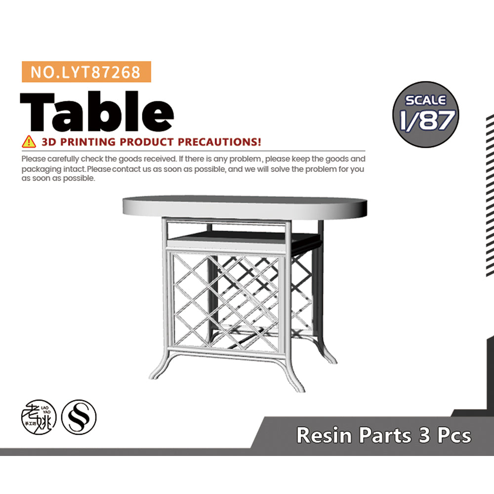 Yao's Studio LYT268 Table HO/OO/Z/N/TT Railroad Miniature Accessory Display Props — scale model kit