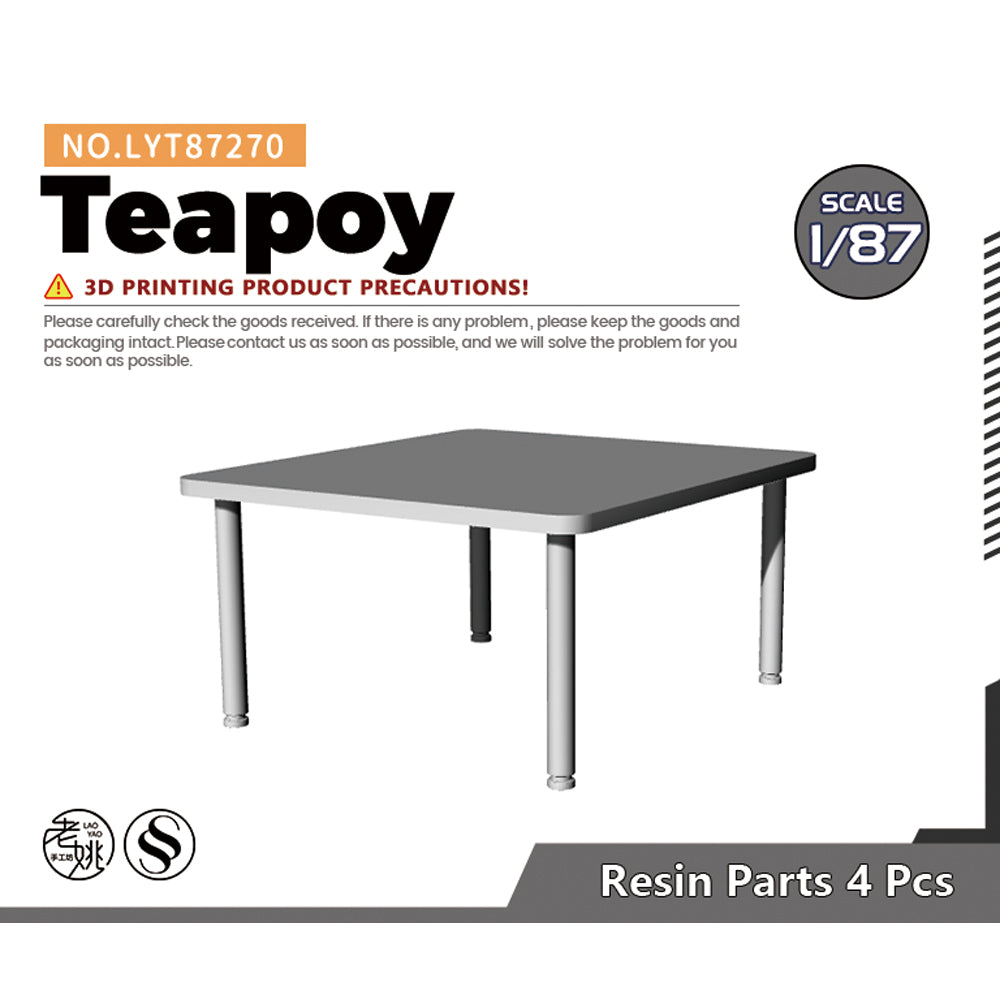Yao's Studio LYT270 Teapoy HO/OO/Z/N/TT Railroad Miniature Accessory Display Props Main image