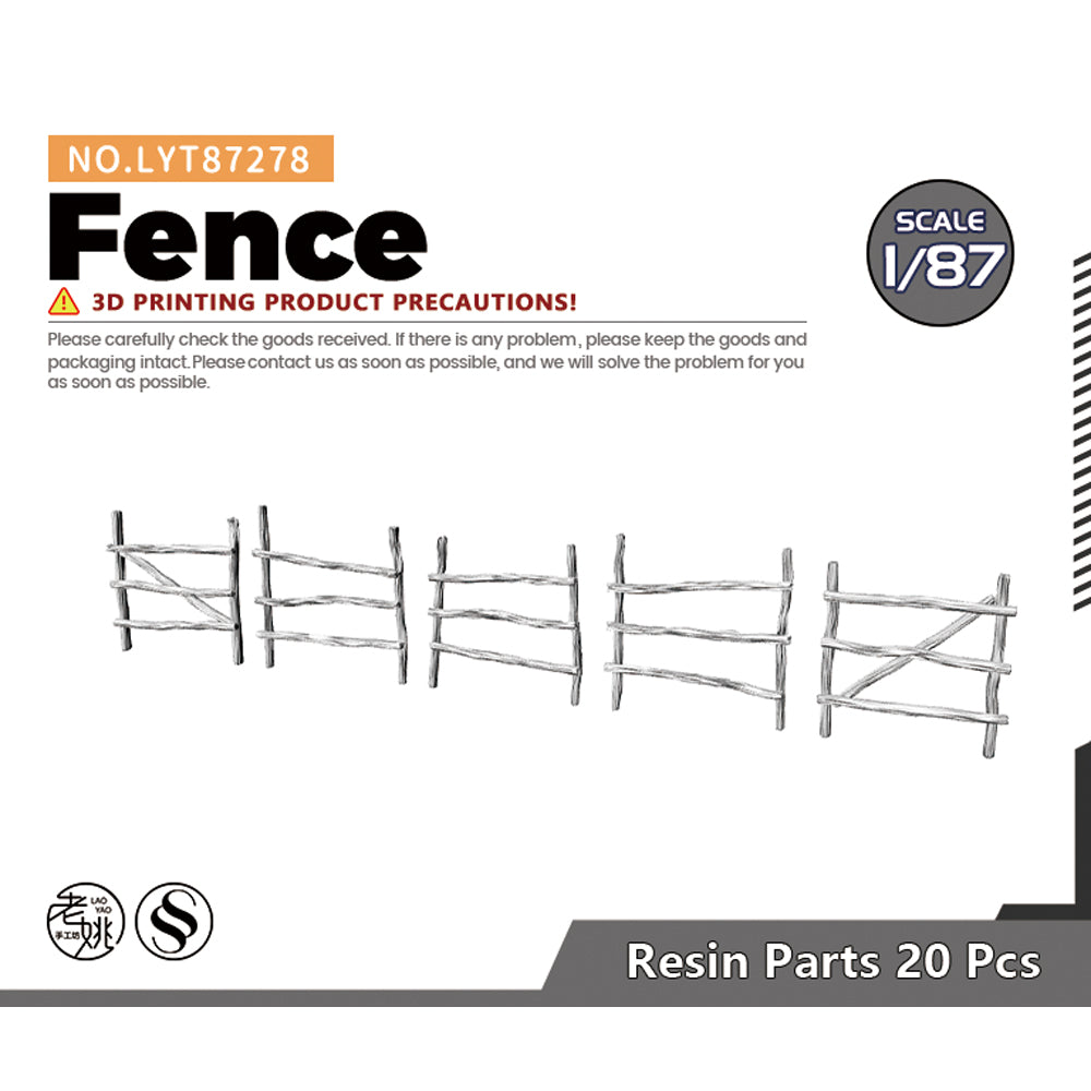 Yao's Studio LYT278 Fence HO/OO/Z/N/TT Railroad Miniature Accessory Display Props Main image