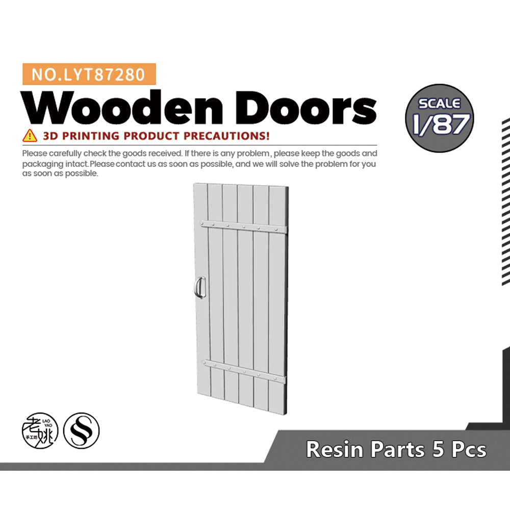 Yao's Studio LYT280 Wooden Door HO/OO/Z/N/TT Railroad Miniature Accessory Display Props Main image