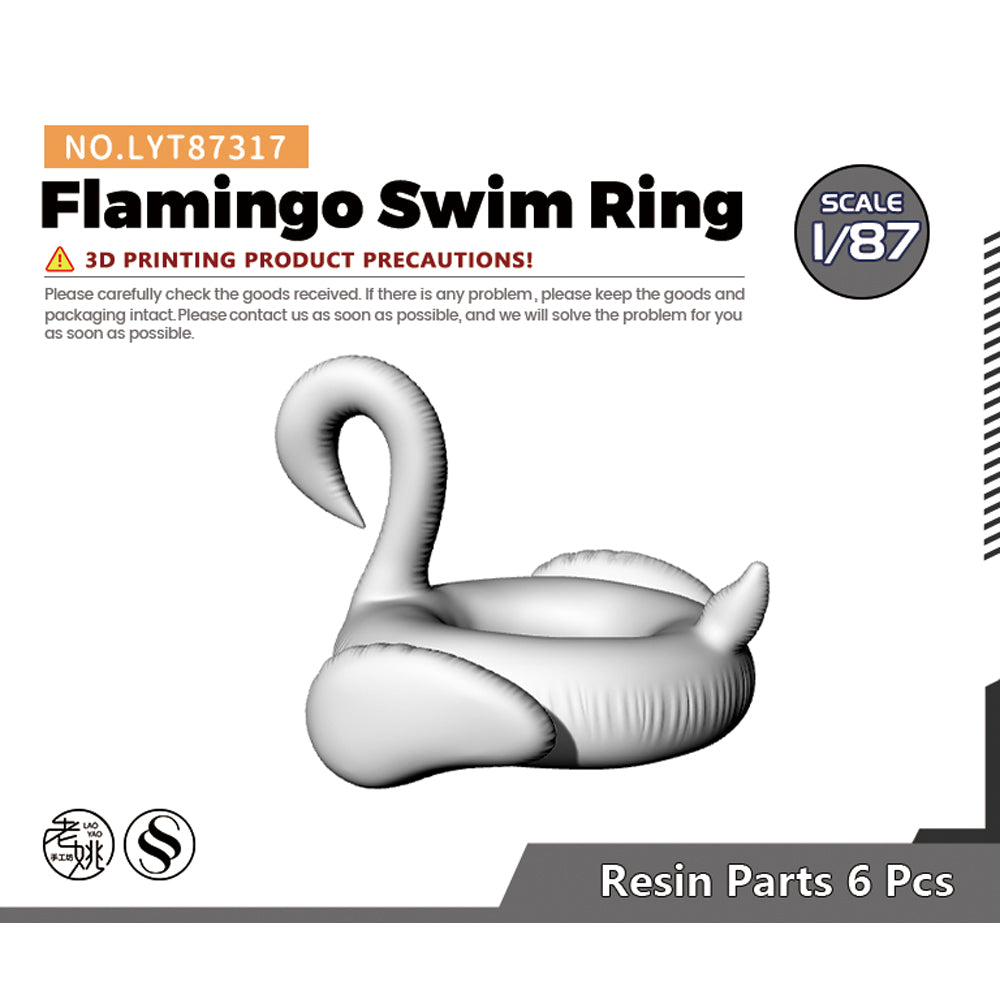 Yao's Studio LYT317 Flamingo Swim Ring HO/OO/Z/N/TT Railroad Miniature Accessory Display Props Main image