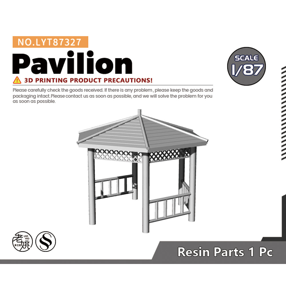 Yao's Studio LYT327 Pavilion HO/OO/Z/N/TT Railroad Miniature Accessory Display Props — scale model kit