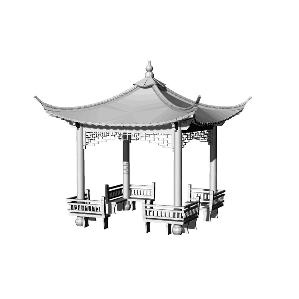 Yao's Studio LYT335 Pavilion HO/OO/Z/N/TT Railroad Miniature Accessory Display Props — detail view 2