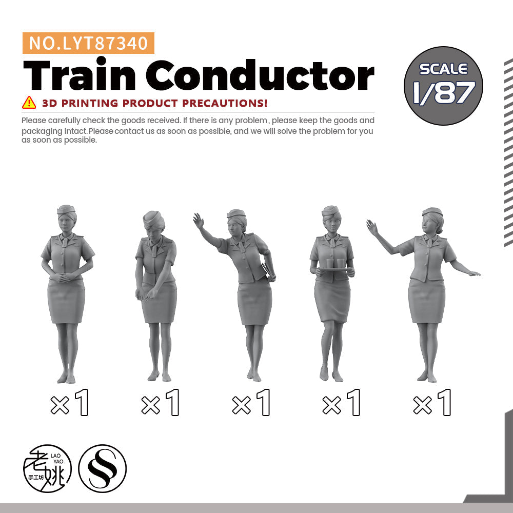 Yao's Studio LYT340 Train Conductor HO/OO/Z/N/TT Railroad Miniature Accessory Display Props Main image