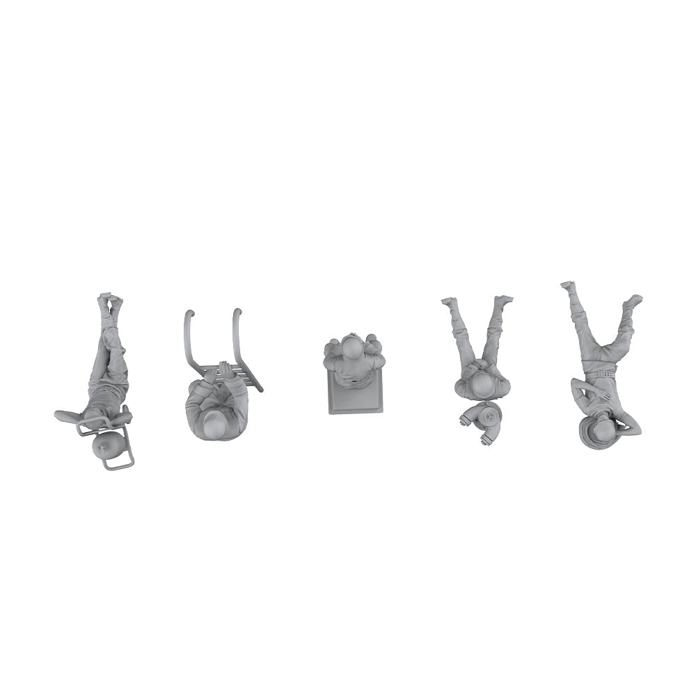 Yao's Studio LYT345 Firefighter Rescue Team Fireman Rest After Emergency Rescue HO/OO/Z/N/TT Railroad Miniature Accessory Display Props — detail view 4