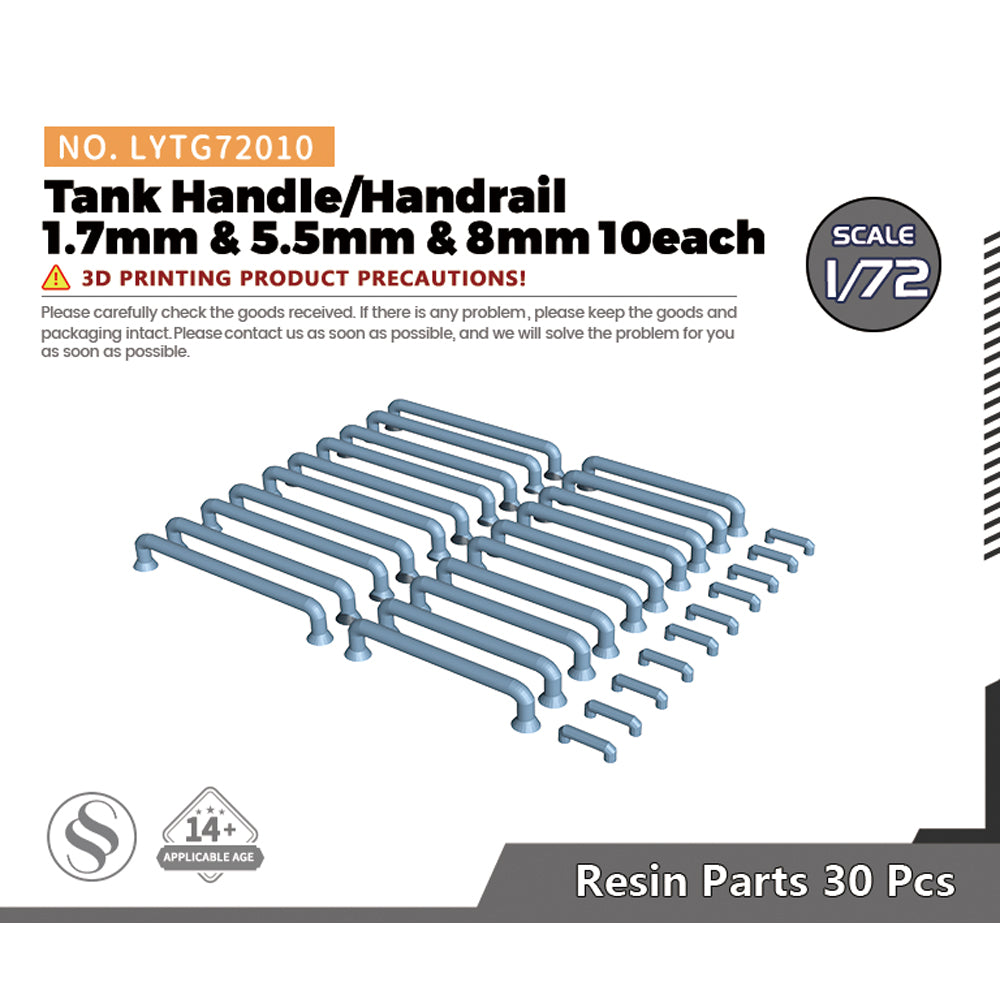 Yao's Studio LYTG010 Model Upgrade Parts Tank Handle/Handrail 1.7mm & 5.5mm & 8mm 10each — scale model kit