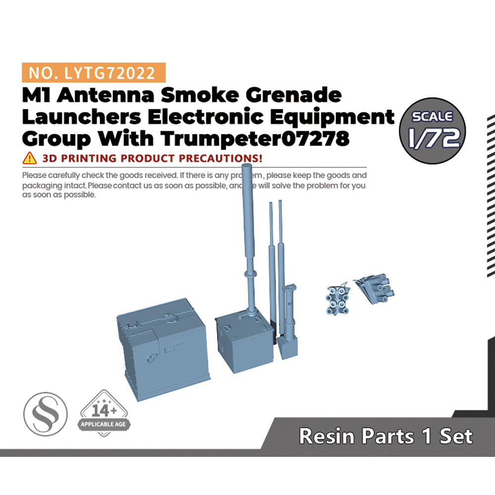 Yao's Studio LYTG022 1/35(48,72,144) Model Upgrade Parts US M1 Tank Antenna Smoke Grenade Launchers Electronic Equipment Group — scale model kit