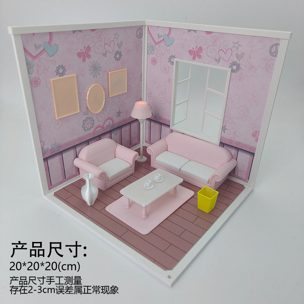 LYTP121014 1/12 Sweet Study Room Sugar Cube Chamber Series 1/12 Scale 3D Printed DIY Miniature Dollhouse For BJD & Obitsu Dolls Desktop Display — detail view 5