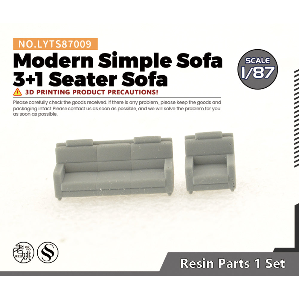 Yao's Studio LYTS009 Miniature Factory Building Military Car Railroad Track Accessory Props Diorama Scenery Modern Simple Sofa 3+1 Seater Sofa Main image