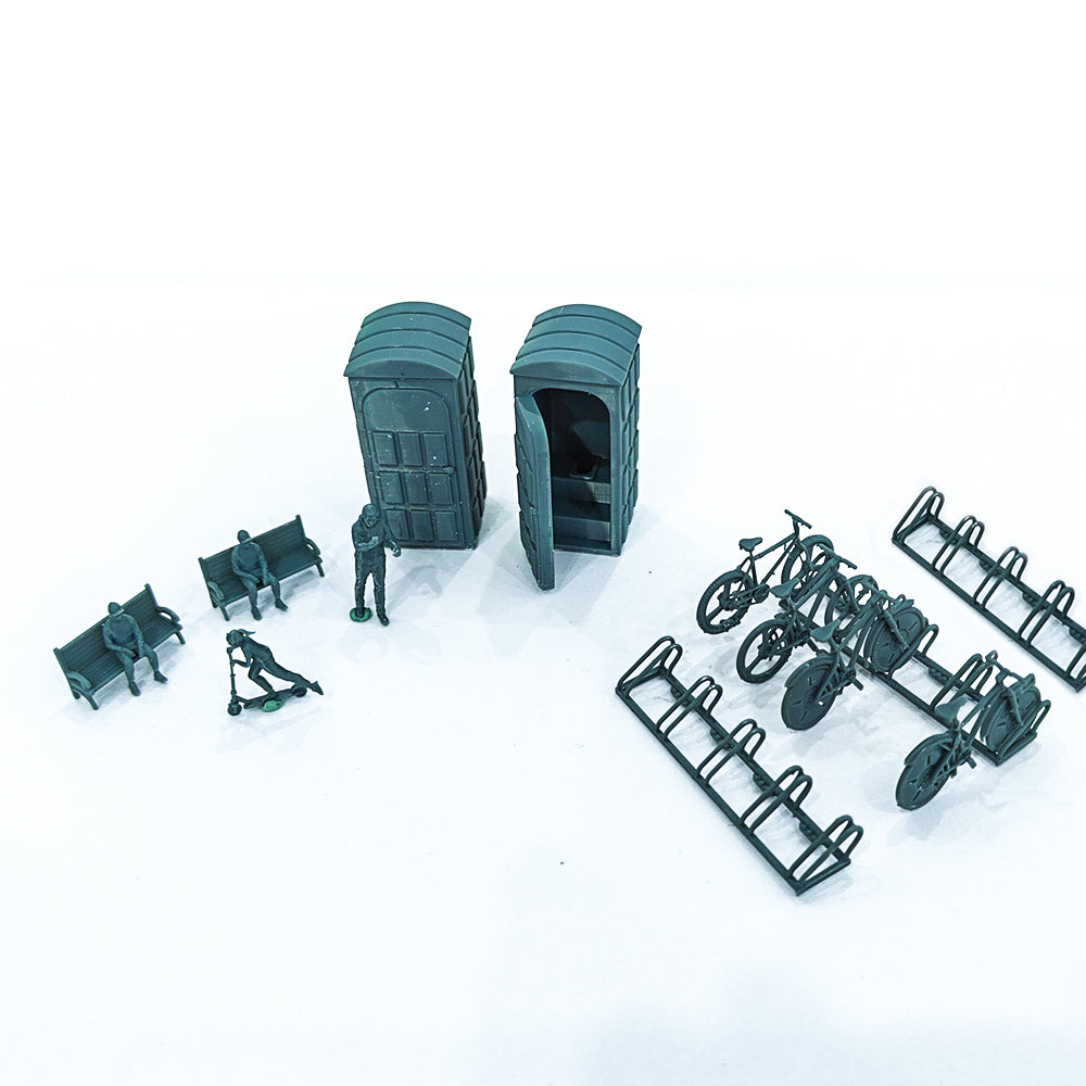 Yao's Studio LYTS025 Park Leisure Figures, Benches, Bikes£¬Model Trains Layout — scale model kit