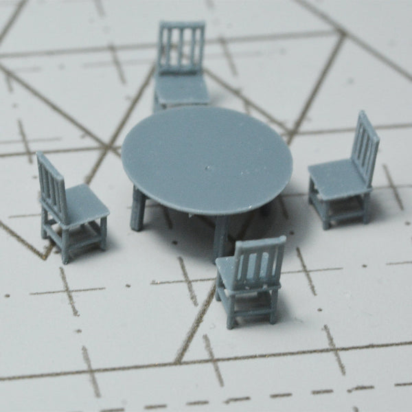 Yao's Studio LYTS029  Miniature Dock factory building Shipyard Display Tower Crane Round Table And Chair Combination Dining Table With Chairs