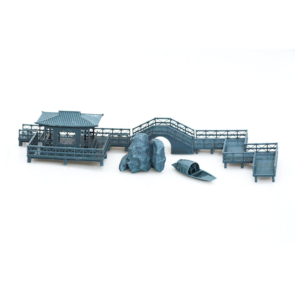 Yao's Studio LYTS045 Miniature Lake Pavilion Scene — scale model kit