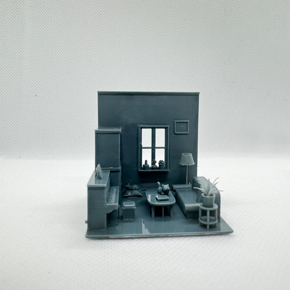 Yao's Studio LYTS017 1/S 1/L Miniature Scene Display Box: Sofa, Home Appliances, Piano, Desk & Living Room Set Main image