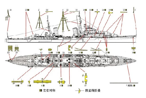 SSMODEL WM04201 British Navy Cruiser Dedo 1/2000 Resin Model with PE — detail view 2