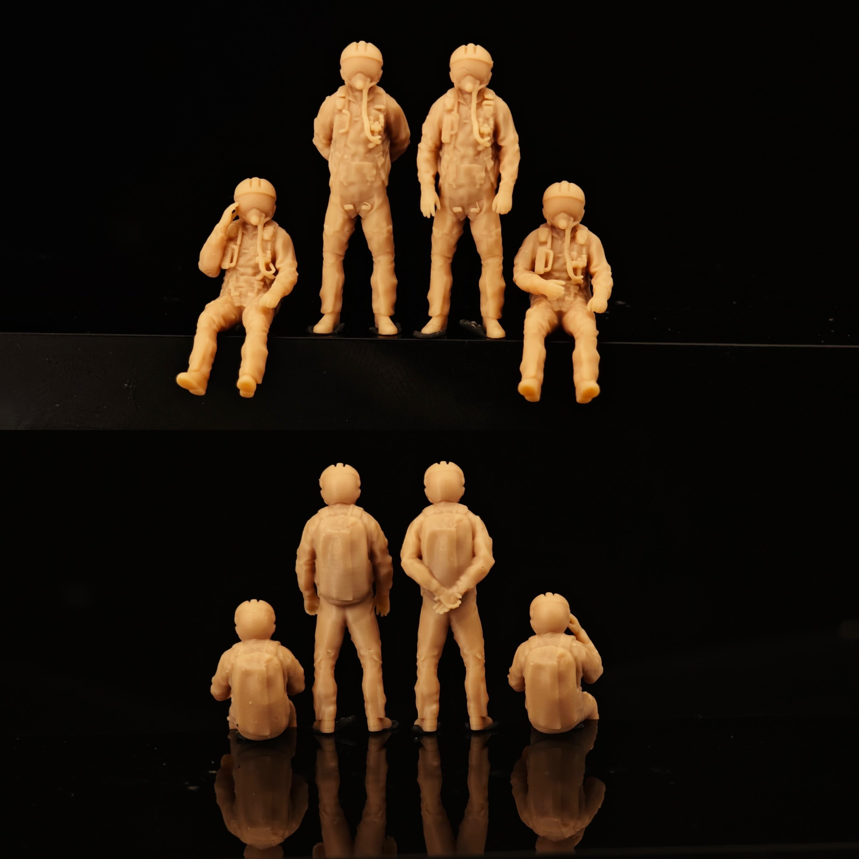 Modern LA100 Panda Helmet 4-Person Miniature Soldier Figure White Model LSSNO229  1/35/48/64/72/87/100/144 Main image
