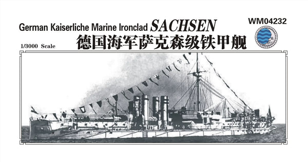 SSMODEL WM33003 — German Ironclad *Sachsen* — 1/3000 Scale Resin Model (Includes Photo-Etched Parts)