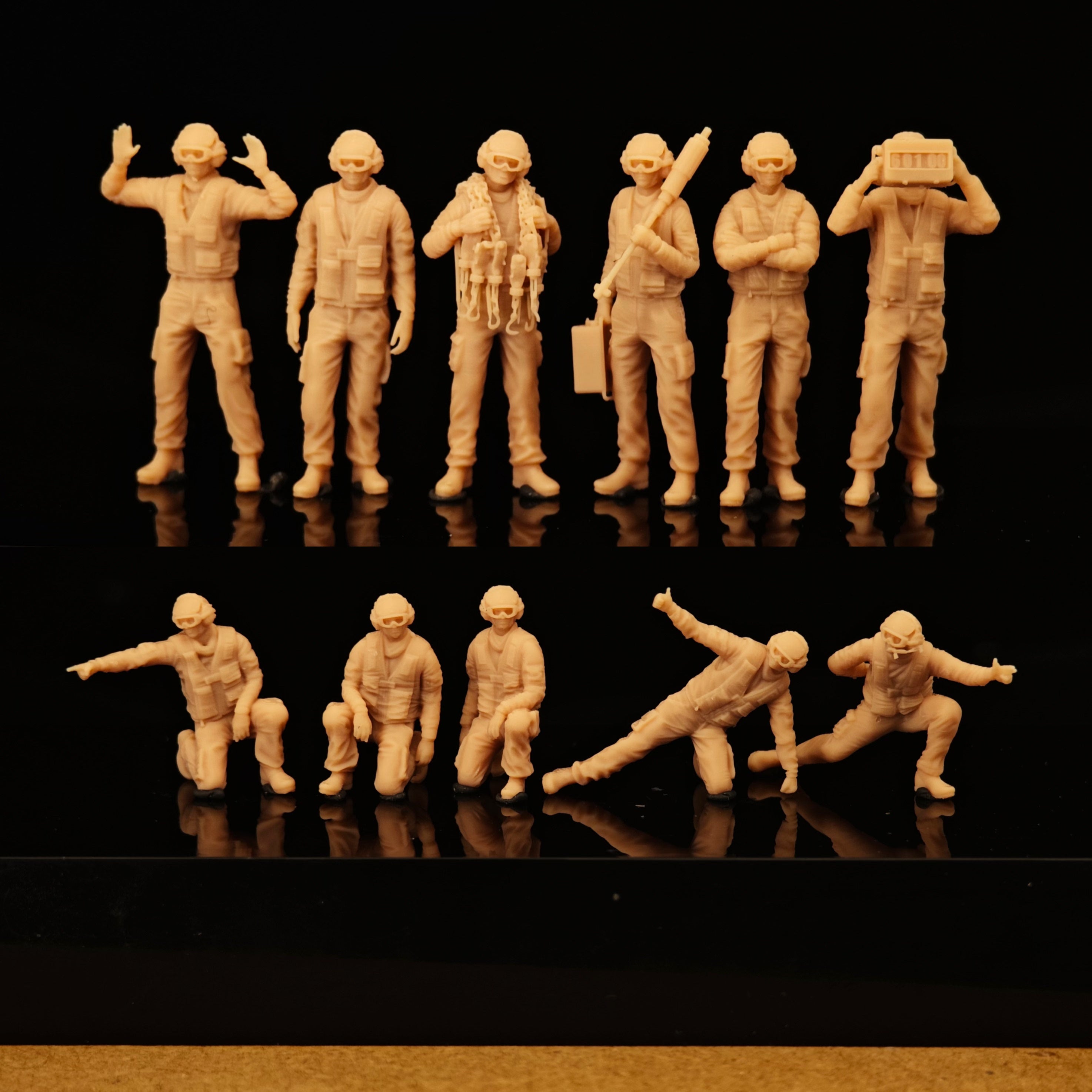 Modern aircraft carrier ground crew 1 miniature 11 soldier white model LSSNO227 1/35/48/64/72/87/100/144 Main image